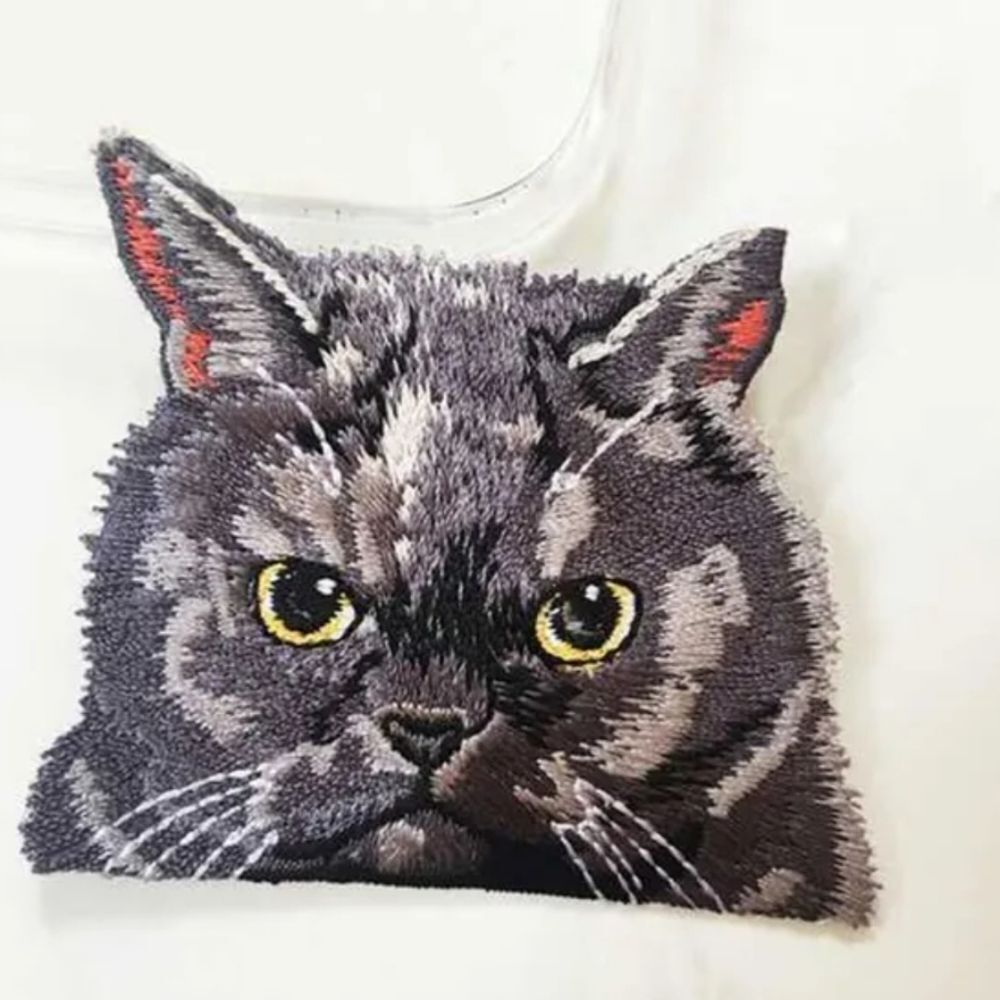 NWOT Iron-On Cat Pocket Patch Grumpy cat